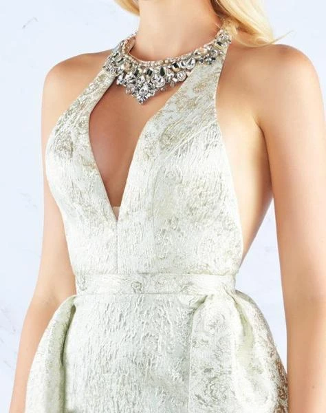 Mac Duggal Prom - 66741M Crystal Accented Halter Dress With Overskirt Formal Gowns 5 Mac Duggal Prom - 66741M Crystal Accented Halter Dress With Overskirt Formal Gowns