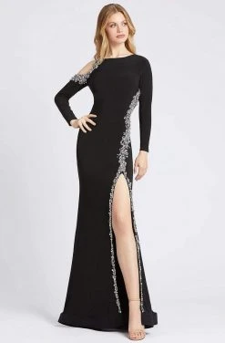 Mac Duggal Prom - 66769M Bead Embellished Jewel Gown With Slit Formal Gowns