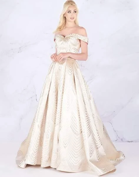 Formal Gowns Mac Duggal Prom - 66894M Off Shoulder Geometric Motif Lace Ballgown 3 Formal Gowns Mac Duggal Prom - 66894M Off Shoulder Geometric Motif Lace Ballgown
