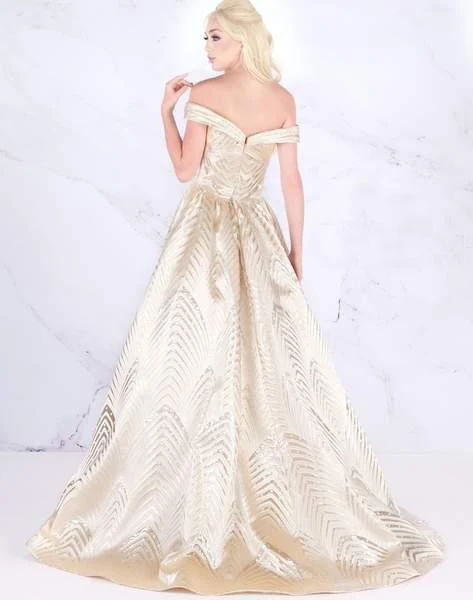 Formal Gowns Mac Duggal Prom - 66894M Off Shoulder Geometric Motif Lace Ballgown 4 Formal Gowns Mac Duggal Prom - 66894M Off Shoulder Geometric Motif Lace Ballgown
