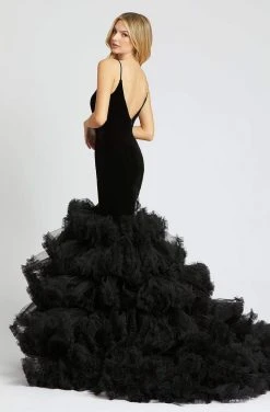 Mac Duggal Prom - 67302M Deep V-neck Ruffled Mermaid Dress Formal Gowns