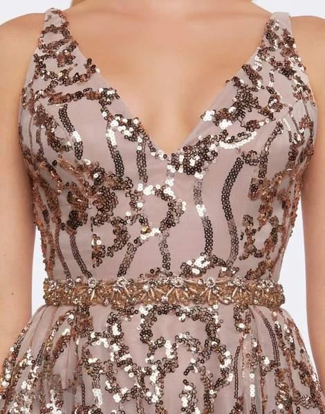 Formal Gowns Mac Duggal Prom - 79233M Metallic Sequined Plunging A-Line Gown 5 Formal Gowns Mac Duggal Prom - 79233M Metallic Sequined Plunging A-Line Gown