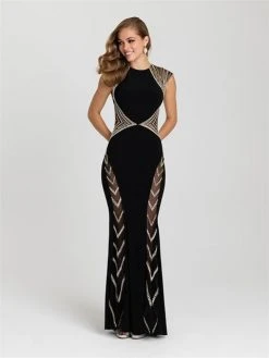 Madison James - 16-366 Dress In Black Formal Gowns