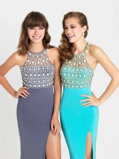 Madison James - 16-377 Dress In Turquoise Formal Gowns