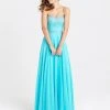 Formal Gowns Madison James - 16-379 Dress In Turquoise