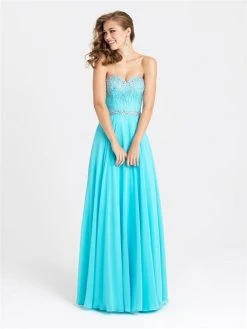 Formal Gowns Madison James - 16-379 Dress In Turquoise