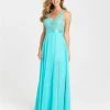 Madison James - 16-413 Dress In Aqua Formal Gowns