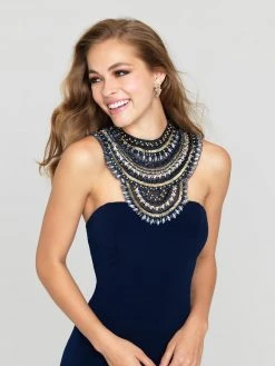 Madison James - 16-436 Dress In Navy