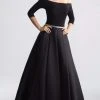 Madison James - 18-609 Off The Shoulder Full A-Line Mikado Dress Formal Gowns 1 Madison James - 18-609 Off The Shoulder Full A-Line Mikado Dress Formal Gowns