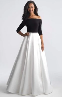 Madison James - 18-609 Off The Shoulder Full A-Line Mikado Dress Formal Gowns 10 Madison James - 18-609 Off The Shoulder Full A-Line Mikado Dress Formal Gowns