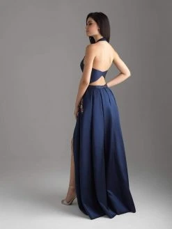 Madison James - 18-620 Halter Neck Mikado High Low Gown Formal Gowns 7 Madison James - 18-620 Halter Neck Mikado High Low Gown Formal Gowns