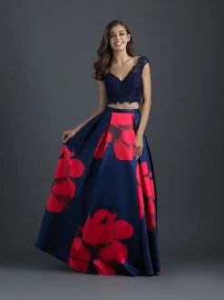 Madison James - 18-630 Two Piece Lace Floral Evening Gown Formal Gowns 8 Madison James - 18-630 Two Piece Lace Floral Evening Gown Formal Gowns