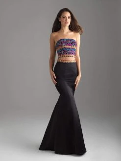 Madison James - 18-634 Beaded Strapless Two-Piece Mermaid Gown