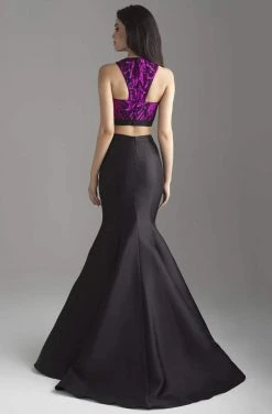 Madison James - 18-637 Two Piece Crop Top Mikado Mermaid Gown 9 Madison James - 18-637 Two Piece Crop Top Mikado Mermaid Gown