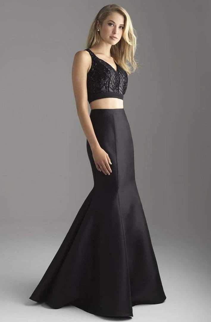 Madison James - 18-637 Two Piece Crop Top Mikado Mermaid Gown 3 Madison James - 18-637 Two Piece Crop Top Mikado Mermaid Gown