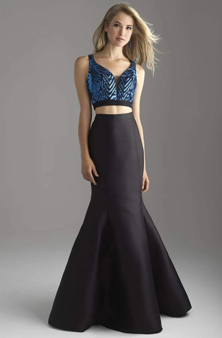 Madison James - 18-637 Two Piece Crop Top Mikado Mermaid Gown 7 Madison James - 18-637 Two Piece Crop Top Mikado Mermaid Gown