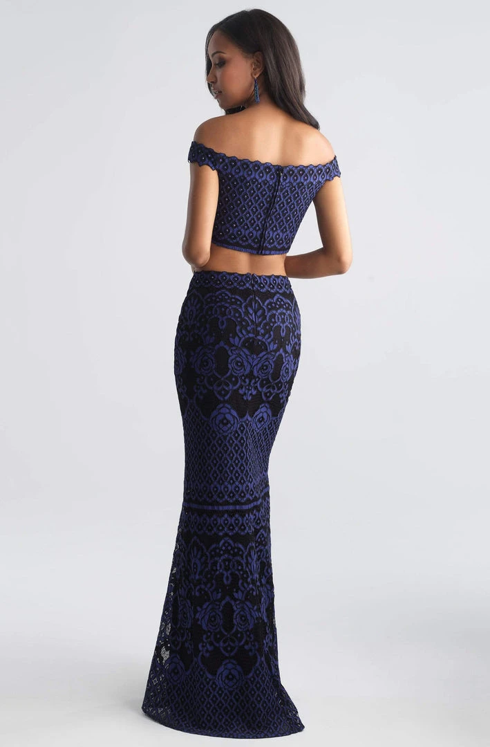 Madison James - 18-646 Two Piece Floral Lace Sheath Dress 4 Madison James - 18-646 Two Piece Floral Lace Sheath Dress