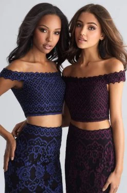 Madison James - 18-646 Two Piece Floral Lace Sheath Dress 9 Madison James - 18-646 Two Piece Floral Lace Sheath Dress