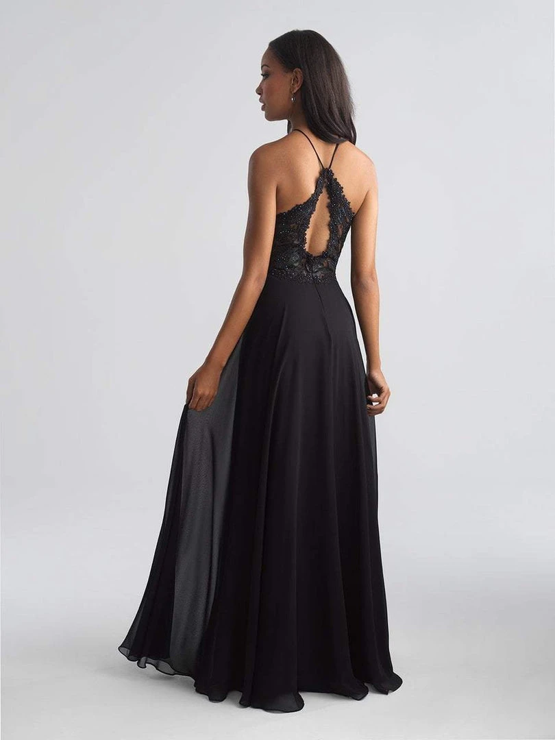 Madison James - 18-653 Floral Appliqued Halter Evening Dress 5 Madison James - 18-653 Floral Appliqued Halter Evening Dress