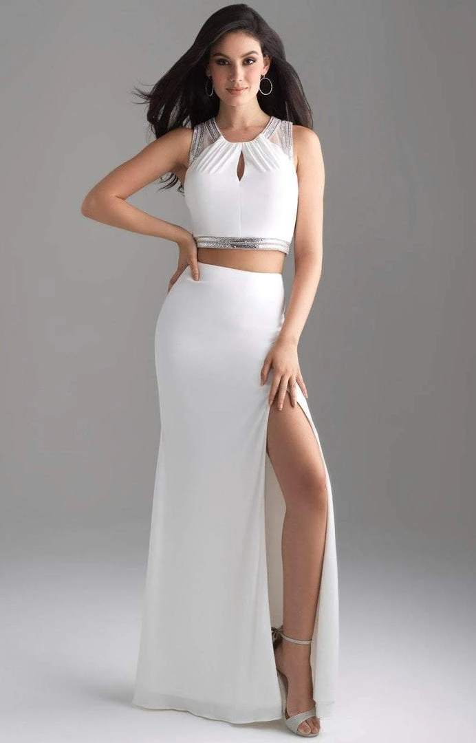 Madison James - 18-675 Silver Framed Croptop Sheath Jersey Gown 5 Madison James - 18-675 Silver Framed Croptop Sheath Jersey Gown