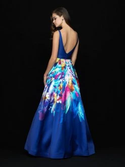 Formal Gowns Madison James - 18-693 Deep V-neck Multi-Printed A-line Gown 6 Formal Gowns Madison James - 18-693 Deep V-neck Multi-Printed A-line Gown