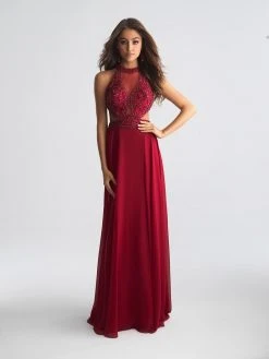 Formal Gowns Madison James - 18-694 Beaded Halter A-line Dress