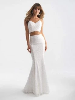 Madison James - 18-711 Two Piece V-neck Sheath Dress 11 Madison James - 18-711 Two Piece V-neck Sheath Dress