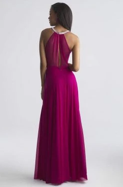 Formal Gowns Madison James - 18-724 Halter Style Drape Chiffon A Line Dress