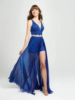 Madison James - 19-103 Two-Piece Beaded Lace Pleated Organza Gown Formal Gowns 9 Madison James - 19-103 Two-Piece Beaded Lace Pleated Organza Gown Formal Gowns