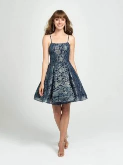 Madison James - 19-113 Laser Cut Lace A-line Dress Cocktail Dresses