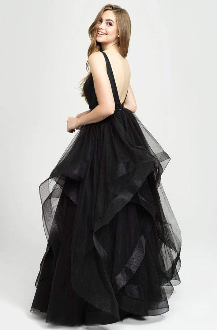 Formal Gowns Madison James - 19-138 Plunging V-Neck Ruffled Ballgown 4 Formal Gowns Madison James - 19-138 Plunging V-Neck Ruffled Ballgown