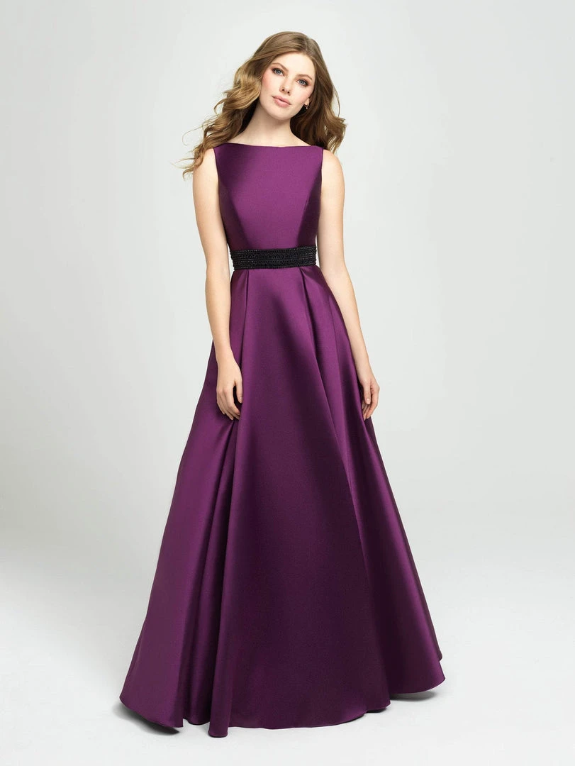 Madison James - 19-145 Embellished Bateau Mikado Pleated A-line Dress 7 Madison James - 19-145 Embellished Bateau Mikado Pleated A-line Dress