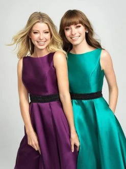 Madison James - 19-145 Embellished Bateau Mikado Pleated A-line Dress 15 Madison James - 19-145 Embellished Bateau Mikado Pleated A-line Dress