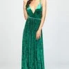 Madison James - 19-156 Plunging V-Neck A-Line Dress