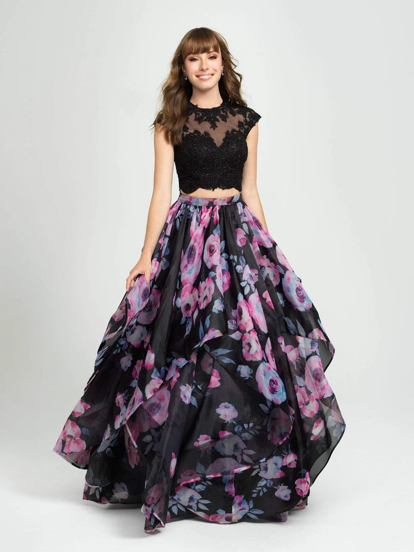 Formal Gowns Madison James - 19-160 Two Piece Lace Floral Ruffled A-line Dress 3 Formal Gowns Madison James - 19-160 Two Piece Lace Floral Ruffled A-line Dress