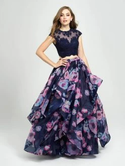 Formal Gowns Madison James - 19-160 Two Piece Lace Floral Ruffled A-line Dress 8 Formal Gowns Madison James - 19-160 Two Piece Lace Floral Ruffled A-line Dress