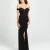 Madison James - 19-162 Beaded Off-Shoulder Gown With Slit 2 Madison James - 19-162 Beaded Off-Shoulder Gown With Slit