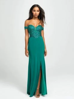 Madison James - 19-162 Beaded Off-Shoulder Gown With Slit 9 Madison James - 19-162 Beaded Off-Shoulder Gown With Slit