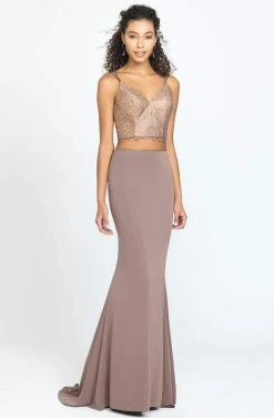 Formal Gowns Madison James - 19-167 Two Piece Beaded Jersey Trumpet Dress