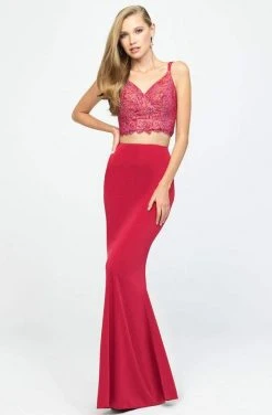 Formal Gowns Madison James - 19-167 Two Piece Beaded Jersey Trumpet Dress