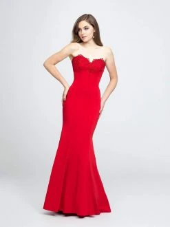 Formal Gowns Madison James - 19-172 Ruffled Drape Strapless Sweetheart Mermaid Gown