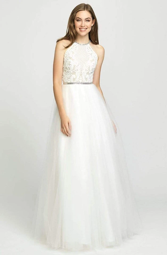 Madison James - 19-174 Sequined Halter Tulle A-line Dress Formal Gowns 4 Madison James - 19-174 Sequined Halter Tulle A-line Dress Formal Gowns