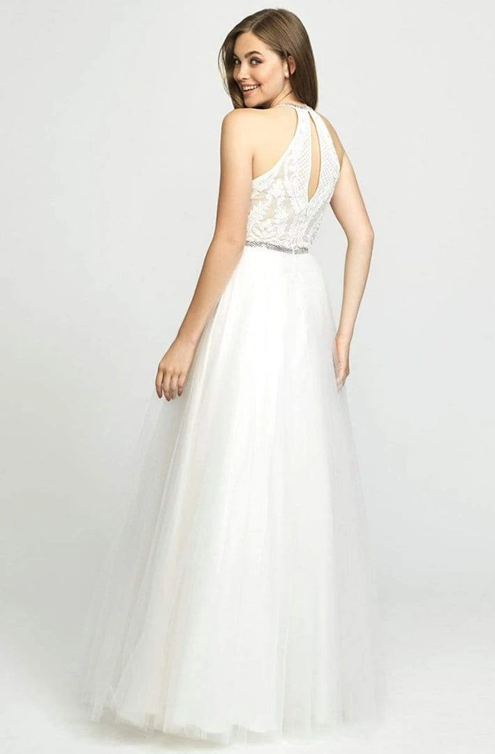 Madison James - 19-174 Sequined Halter Tulle A-line Dress Formal Gowns 5 Madison James - 19-174 Sequined Halter Tulle A-line Dress Formal Gowns