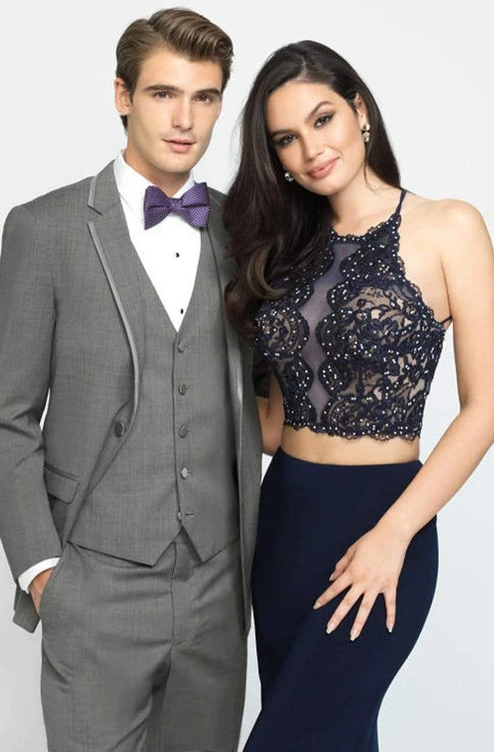 Madison James - 19-189 Beaded Lace Two Piece Jersey Sheath Dress 8 Madison James - 19-189 Beaded Lace Two Piece Jersey Sheath Dress