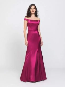 Madison James - 19-200 Off-Shoulder Satin Back Crepe Trumpet Dress