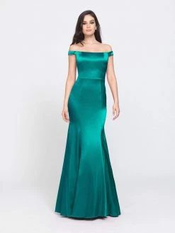 Madison James - 19-200 Off-Shoulder Satin Back Crepe Trumpet Dress