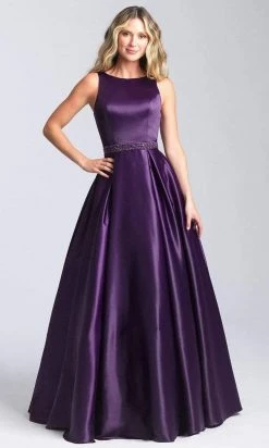 Madison James - 20-305 Bateau Open Back Pleated Ballgown Formal Gowns