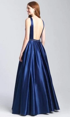 Madison James - 20-305 Bateau Open Back Pleated Ballgown Formal Gowns