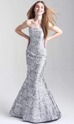 Madison James - 20-315 Floral Brocade Strapless Mermaid Dress 9 Madison James - 20-315 Floral Brocade Strapless Mermaid Dress