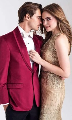 Madison James - 20-320 Two Piece Sequined Halter Sheath Dress Formal Gowns